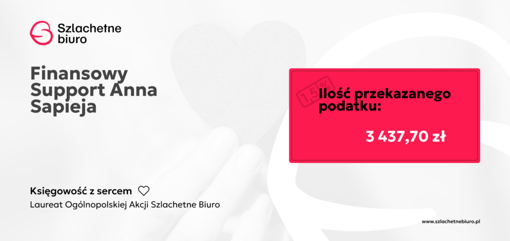 Finansowy Support Anna Sapieja – Laureat Ogólnopolskiej Akcji Szlachetne Biuro